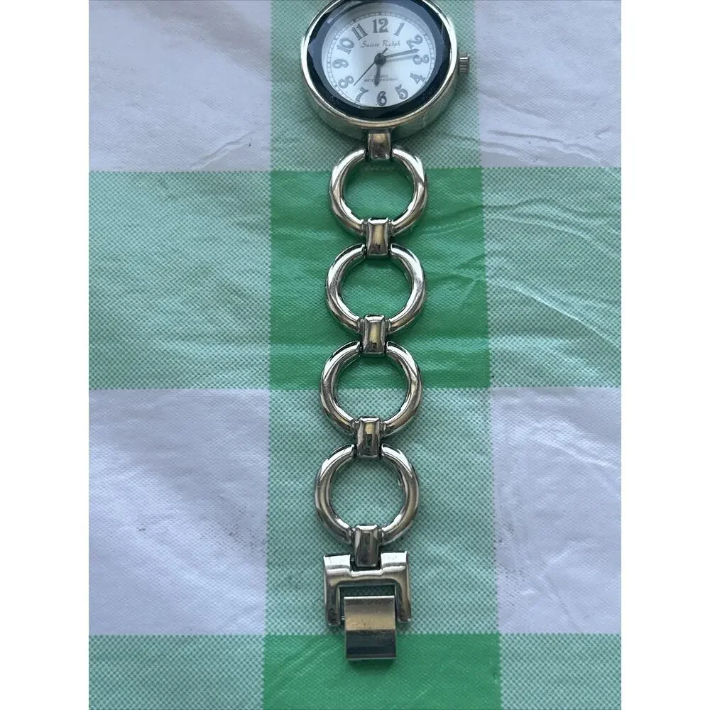 Swisse Ralph White Dial Black Bezel Silver Tone Women’s Quartz Watch